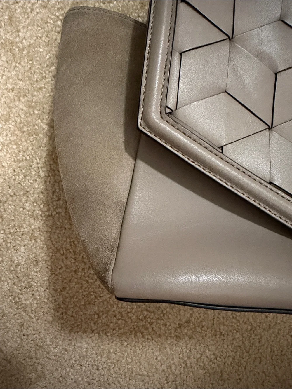 Welden Taupe Geometric Top-Handle Women's Satchel